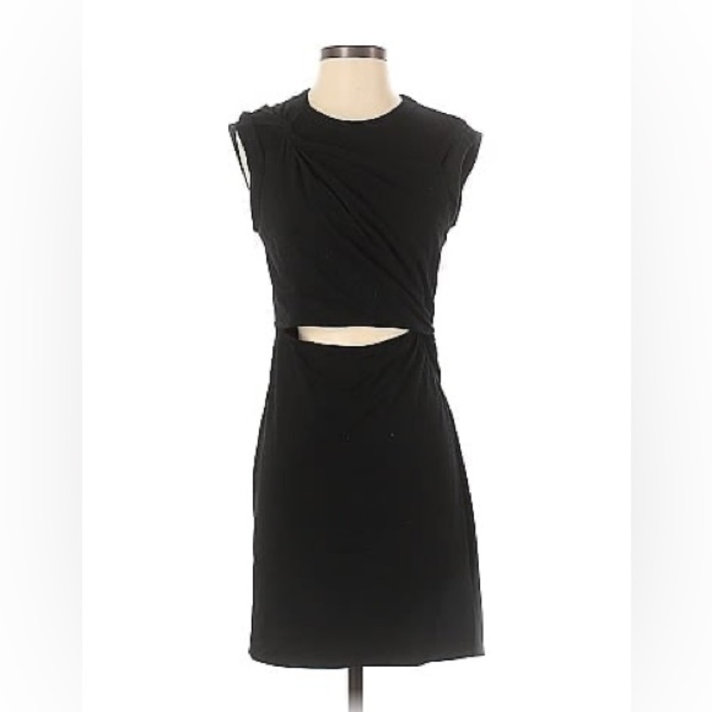 Blue Blush Casual Dress with Cutout on abdomen.